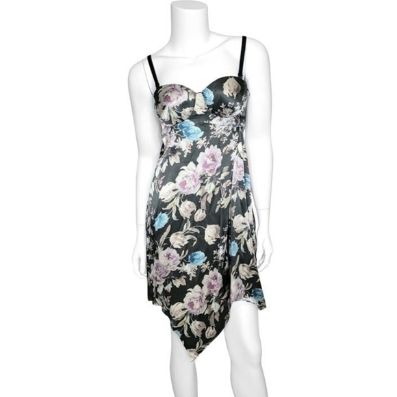 NEW PREEN by THORNTON BREGAZZI Runway Floral Silk Bustier Bra Top Dress M - Picture 4 of 8